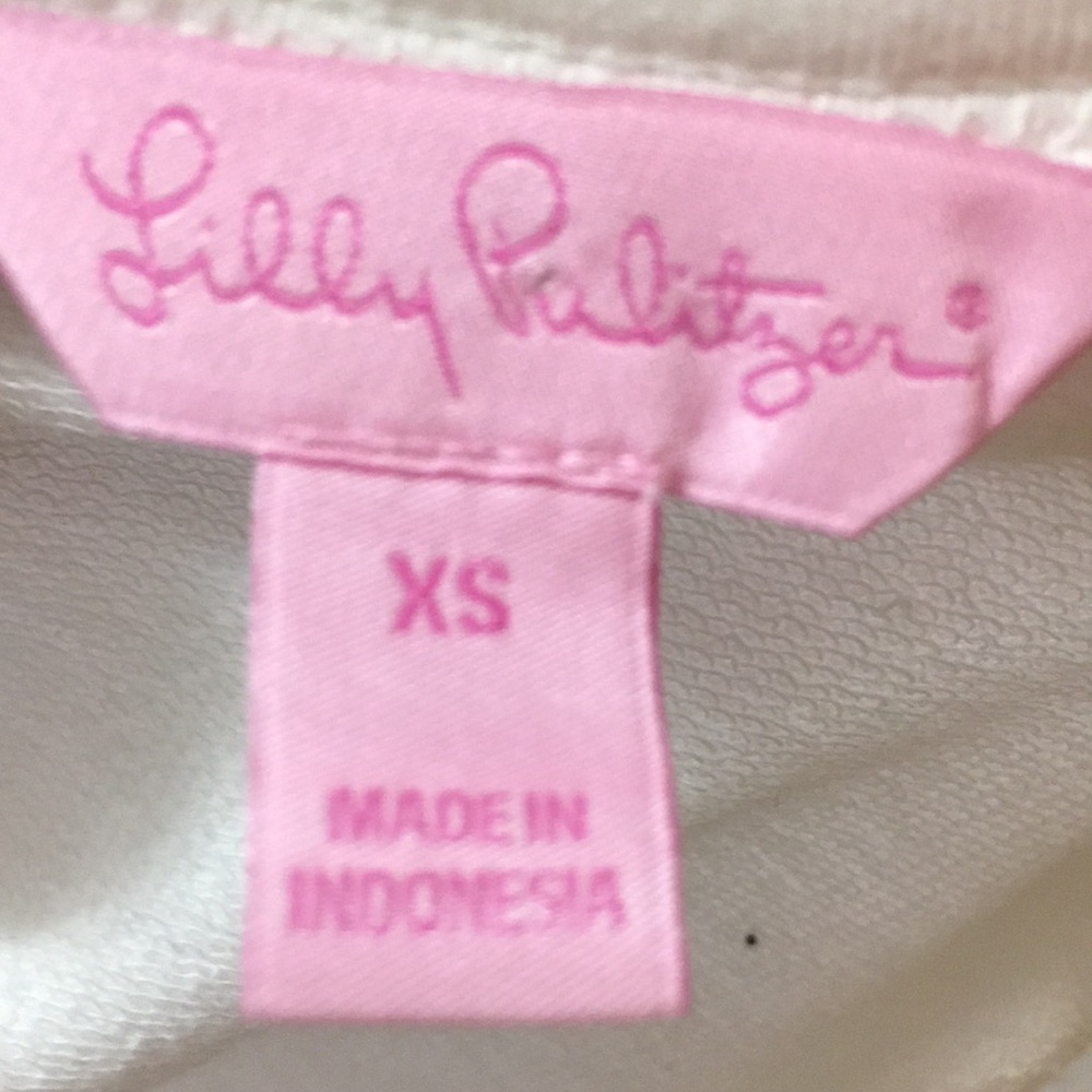 Perfect Tunic Length Blouse Lilly Pulitzer WhiteXS - Picture 7 of 8